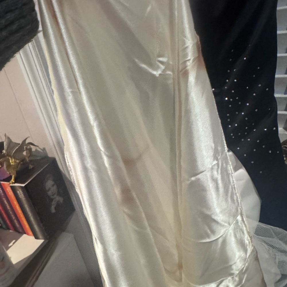 Vintage Jessica McClintock Strapless Black Satin Prom Gown - Picture 7 of 8
